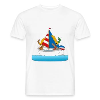 SEGELN - BOOT - SCHIFF - ENTEN - KAPITÄN - MEER - Männer T-Shirt - Weiß - Vorne - AI Model Male 178 dark (178cm)