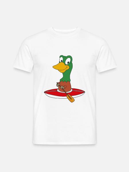 ENTE - KANU - KAJAK - WASSERSPORT - TIER - Männer T-Shirt - Weiß