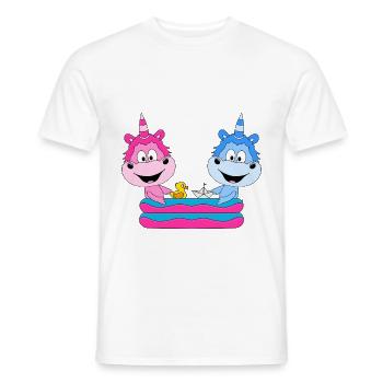 EINHÖRNER - POOL - PLANSCHBECKEN - SOMMER - KINDER - Männer T-Shirt - Weiß - Vorne - AI Model Male 178 dark (178cm)