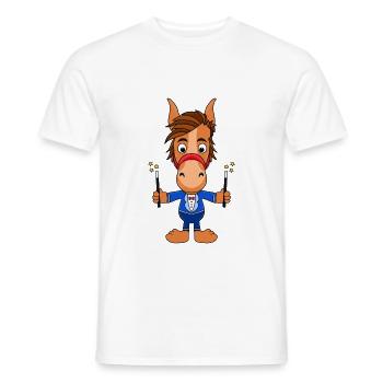 PFERD - ZAUBERER - PONY - REITEN - TIER - MAGIE - Männer T-Shirt - Weiß - Vorne - AI Model Male 178 dark (178cm)