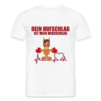 DEIN HUFSCHLAG IST MEIN HERZSCHLAG - PFERD - PONY - Männer T-Shirt - Weiß - Vorne - AI Model Male 178 dark (178cm)