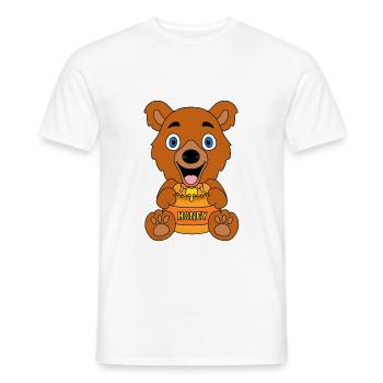 HONIG - TEDDYBÄR - BÄR - TEDDY - KINDER - BABY - Männer T-Shirt - Weiß - Vorne - AI Model Male 178 dark (178cm)