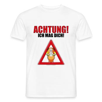 MEERSCHWEINCHEN - BLUMEN - LIEBE - ICH MAG DICH! - Männer T-Shirt - Weiß - Vorne - AI Model Male 178 dark (178cm)