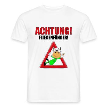 ACHTUNG! FLIEGENFÄNGER - KUH - TORWART - FUßBALL - Männer T-Shirt - Weiß - Vorne - AI Model Male 178 dark (178cm)