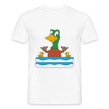 ENTE - POOL - PLANSCHBECKEN - SOMMER - SHAKA - FUN - Männer T-Shirt - Weiß - Vorne - AI Model Male 178 dark (178cm)