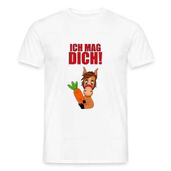 ICH MAG DICH! - MÖHRE - PFERD - PONY - LIEBE - Männer T-Shirt - Weiß - Vorne - AI Model Male 178 dark (178cm)