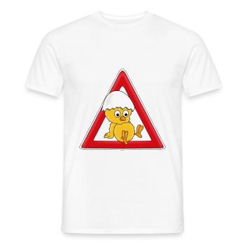 ACHTUNG KÜKEN - VOGELBABY - BABY - EI - NACHWUCHS - Männer T-Shirt - Weiß - Vorne - AI Model Male 178 dark (178cm)