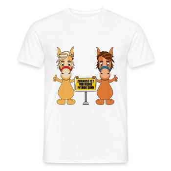 ZUHAUSE IST WO MEINE PFERDE SIND - Männer T-Shirt - Weiß - Vorne - AI Model Male 178 dark (178cm)