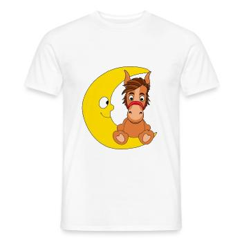 MOND - PFERD - PONY - TIER - KINDER - BABYS - Männer T-Shirt - Weiß - Vorne - AI Model Male 178 dark (178cm)