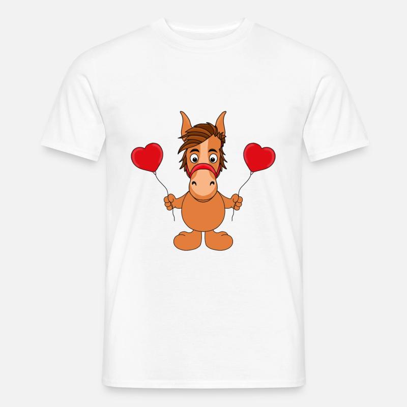LUFTBALLONS - HERZCHEN - LIEBE - PFERD - PONY - Männer T-Shirt - Weiß