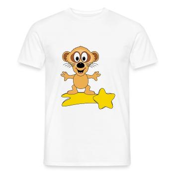 ERDMÄNNCHEN - STERNSCHNUPPE - SURFER - TIER - Männer T-Shirt - Weiß - Vorne - AI Model Male 178 dark (178cm)