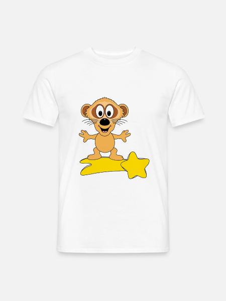 ERDMÄNNCHEN - STERNSCHNUPPE - SURFER - TIER - Männer T-Shirt - Weiß