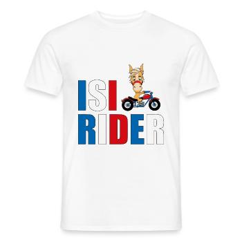 ISI RIDER - MOTORRAD - PFERD - Männer T-Shirt - Weiß - Vorne - AI Model Male 178 dark (178cm)