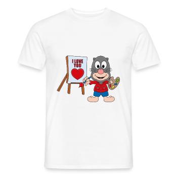 MAULWURF - MALER - MALEN - I LOVE YOU - Männer T-Shirt - Weiß - Vorne - AI Model Male 178 dark (178cm)