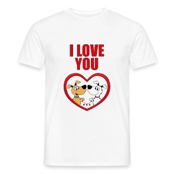 I LOVE YOU - HUNDE - Männer T-Shirt - Weiß - Vorne - AI Model Male 178 dark (178cm)