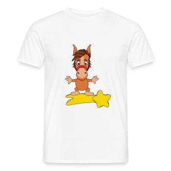 STERNSCHNUPPE - PFERD - Männer T-Shirt - Weiß - Vorne - AI Model Male 178 dark (178cm)