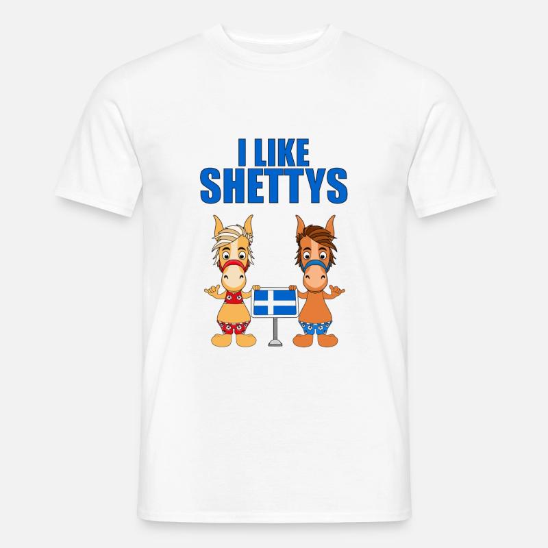 I LIKE SHETTYS - PFERDE - PFERD - Männer T-Shirt - Weiß