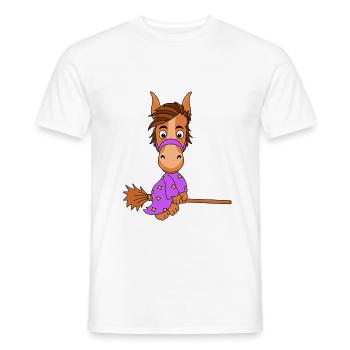 PFERD - HEXE - PONY - Männer T-Shirt - Weiß - Vorne - AI Model Male 178 dark (178cm)
