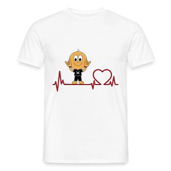 HERZSCHLAG - BABY - MUSIKER - LIEBE - Männer T-Shirt - Weiß - Vorne - AI Model Male 178 dark (178cm)