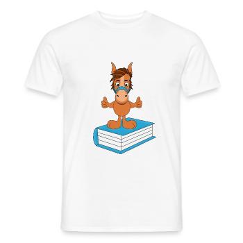 PFERD - PONY - PFERDEGESCHICHTE - Männer T-Shirt - Weiß - Vorne - AI Model Male 178 dark (178cm)