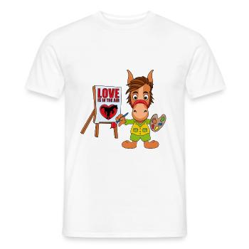 PFERD - PONY - KÜNSTLER - MALER - LIEBE - Männer T-Shirt - Weiß - Vorne - AI Model Male 178 dark (178cm)
