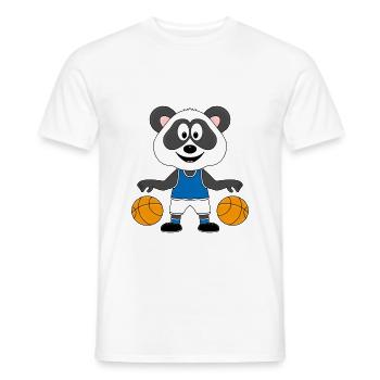 PANDA - BÄR - BASKETBALL - Männer T-Shirt - Weiß - Vorne - AI Model Male 178 dark (178cm)