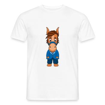 BRÄUTIGAM - PFERD - Männer T-Shirt - Weiß - Vorne - AI Model Male 178 dark (178cm)
