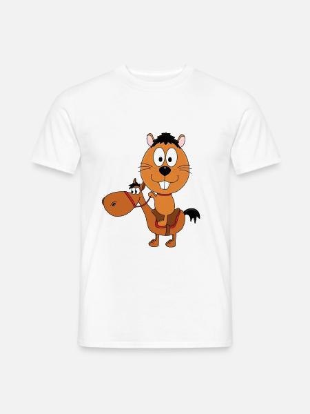 REITEN - PFERD - PONY - BIBER - OTTER - Männer T-Shirt - Weiß