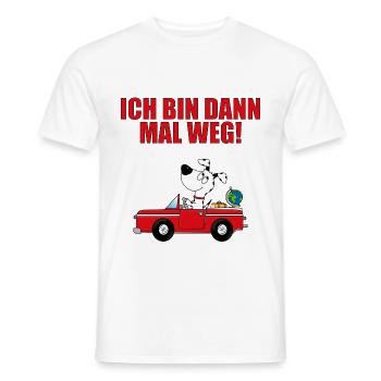 HUND - AUTO - Männer T-Shirt - Weiß - Vorne - AI Model Male 178 dark (178cm)