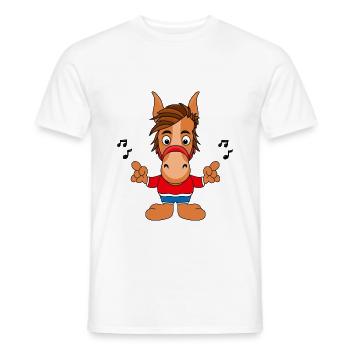 PFERD - PONY - MUSIK - Männer T-Shirt - Weiß - Vorne - AI Model Male 178 dark (178cm)