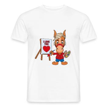 MALER - KÜNSTLER - KUNST - LIEBE - PFERD - PONY - Männer T-Shirt - Weiß - Vorne - AI Model Male 178 dark (178cm)
