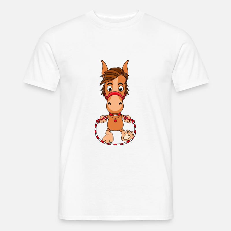PFERD - PONY - PFERDE - PONYS - SPRINGSEIL - Männer T-Shirt - Weiß