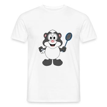 STINKTIER - SPORT - FEDERBALL - BADMINTON - Männer T-Shirt - Weiß - Vorne - AI Model Male 178 dark (178cm)