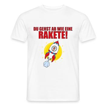 DU GEHST AB WIE EINE RAKETE! - PFERD - WELTALL - Männer T-Shirt - Weiß - Vorne - AI Model Male 178 dark (178cm)