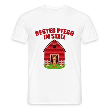 BESTES PFERD IM STALL - Männer T-Shirt - Weiß - Vorne - AI Model Male 178 dark (178cm)