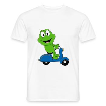 ROLLER - FROSCH - TIER - TIERISCH - TIERE - Männer T-Shirt - Weiß - Vorne - AI Model Male 178 dark (178cm)