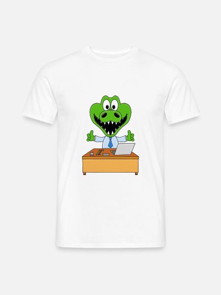 CHEF - MITARBEITER - ARBEIT - JOB - KROKODIL - Männer T-Shirt - Weiß