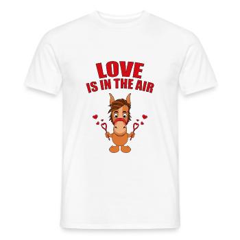LOVE IS IN THE AIR - PFERD - SEIFENBLASEN - PONY - Männer T-Shirt - Weiß - Vorne - AI Model Male 178 dark (178cm)