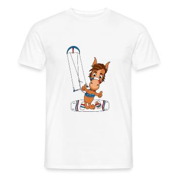 PFERD - PONY - KITESURFER - KITE - KITEN - KITEN - Männer T-Shirt - Weiß - Vorne - AI Model Male 178 dark (178cm)