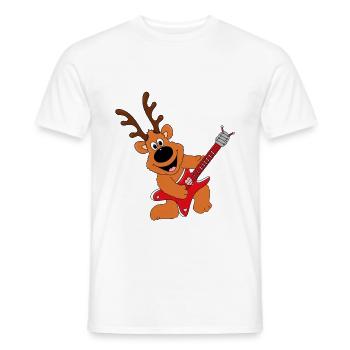 GITARRE - MUSIK - MUSIKER - BAND - REH - RENTIER - Männer T-Shirt - Weiß - Vorne - AI Model Male 178 dark (178cm)