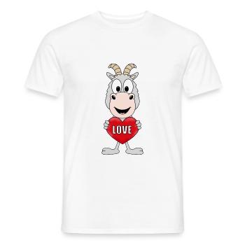 HERZ - LIEBE - TIERISCH - VERLIEBT - TIER - ZIEGE - Männer T-Shirt - Weiß - Vorne - AI Model Male 178 dark (178cm)