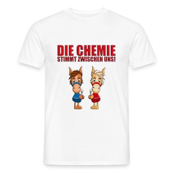 PFERDE - PFERD - CHEMIE - CHEMIKER - LIEBE - LOVE - Männer T-Shirt - Weiß - Vorne - AI Model Male 178 dark (178cm)
