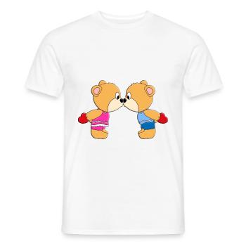 TEDDYBÄREN - HERZEN - LIEBE - VERLIEBT - TEDDYS - Männer T-Shirt - Weiß - Vorne - AI Model Male 178 dark (178cm)