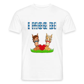 PFERDE - PFERD - PONY - PONYS - I MOG DI - LIEBE - Männer T-Shirt - Weiß - Vorne - AI Model Male 178 dark (178cm)