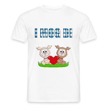I MOG DI - LAMA - ALPAKA - HERZ - LIEBE - TIERE - Männer T-Shirt - Weiß - Vorne - AI Model Male 178 dark (178cm)