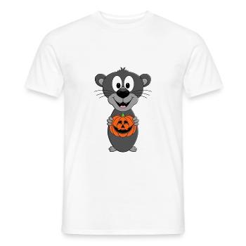 KÜRBIS - PANTHER - HALLOWEEN - TIER - TIERISCH - Männer T-Shirt - Weiß - Vorne - AI Model Male 178 dark (178cm)