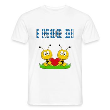 BIENEN - LIEBE - I MOG DI - TIERISCH - VERLIEBT - Männer T-Shirt - Weiß - Vorne - AI Model Male 178 dark (178cm)