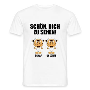 SCHAF - BRILLE - OPTIKER - SCHÖN, DICH ZU SEHEN! - Männer T-Shirt - Weiß - Vorne - AI Model Male 178 dark (178cm)