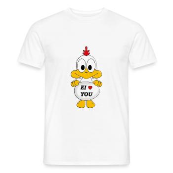EI LOVE YOU - HUHN - HAHN - BAUERNHOF - TIERISCH - Männer T-Shirt - Weiß - Vorne - AI Model Male 178 dark (178cm)