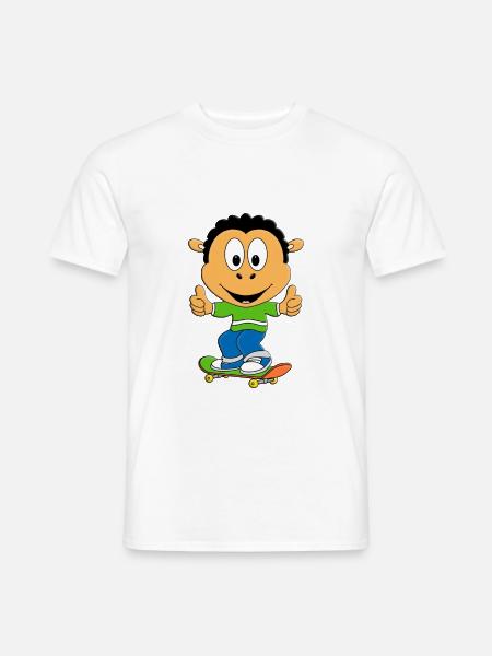 SKATEBOARD - SCHAF - SPORT - TIERISCH - GUT - Männer T-Shirt - Weiß
